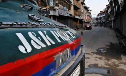 A Jammu & Kashmir police van, India.