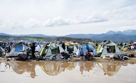 Refugee tents in Greece