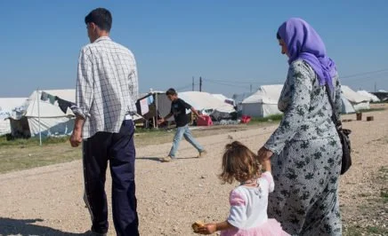 Refugee Salem Hhairo and his family. © Amnesty International/Richard Burton