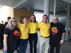 Activists campaigning at the QLD Schools conference.