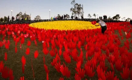 Sea of hands at Barangaroo, Sydney, July 2017.