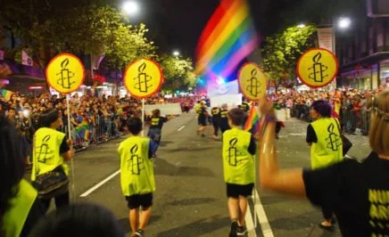 NSW LGBTQI Network at the 2017 Mardi Gras Parade. © Cosmo Price