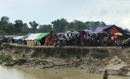 A camp in a buffer zone between the Bangladesh-Myanmar border.