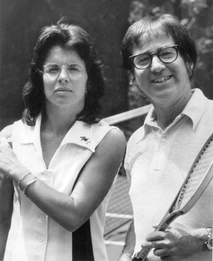 Tennis players Billie Jean King and Bobby Riggs in 1973