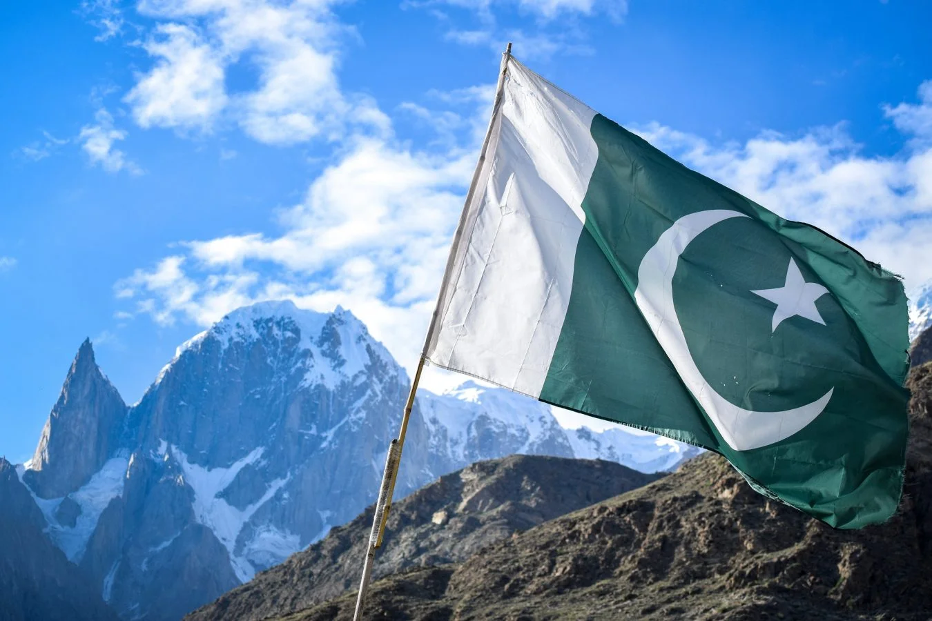 Pakistan Flag in the mountains